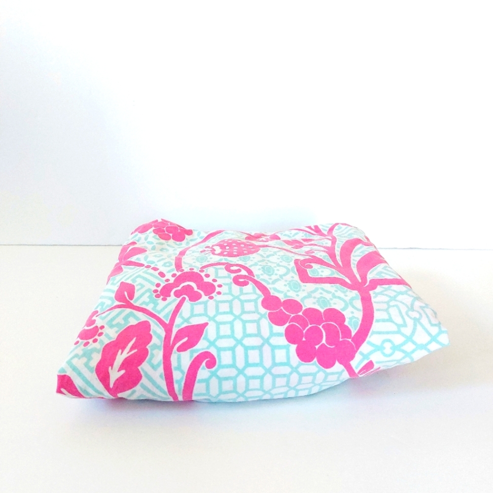 Floral Trellis Pottery Barn‎ Kids Fitted Crib Sheet Pink & Blue
